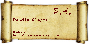 Pandia Alajos névjegykártya